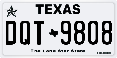 TX license plate DQT9808