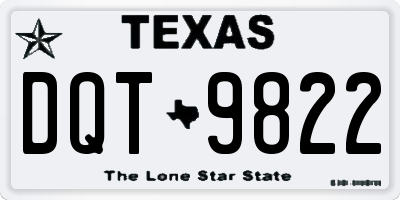 TX license plate DQT9822