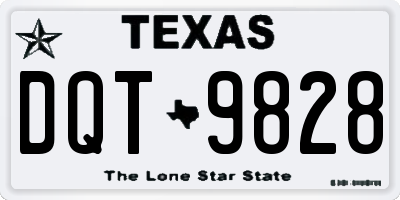 TX license plate DQT9828