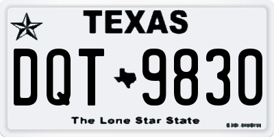TX license plate DQT9830