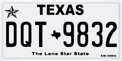 TX license plate DQT9832