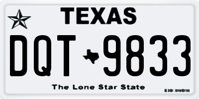 TX license plate DQT9833