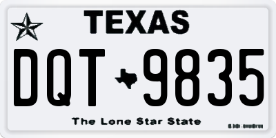 TX license plate DQT9835