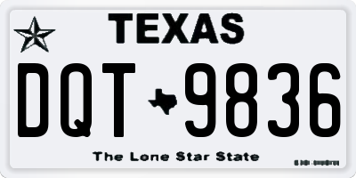 TX license plate DQT9836