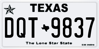 TX license plate DQT9837