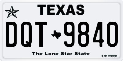 TX license plate DQT9840