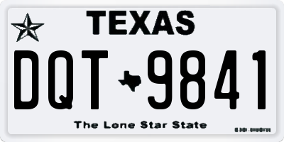 TX license plate DQT9841