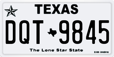 TX license plate DQT9845