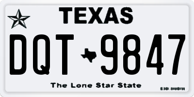 TX license plate DQT9847