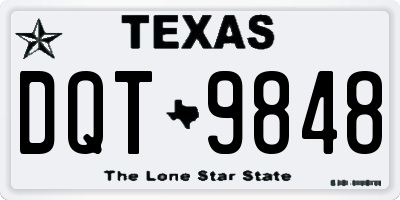 TX license plate DQT9848