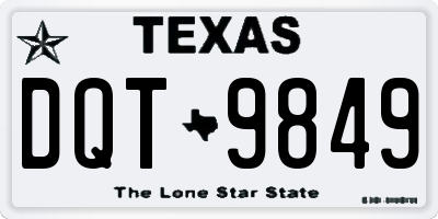 TX license plate DQT9849