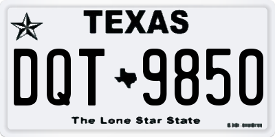 TX license plate DQT9850