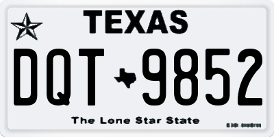 TX license plate DQT9852