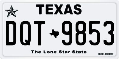 TX license plate DQT9853