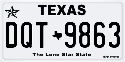 TX license plate DQT9863