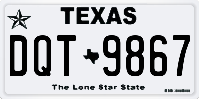TX license plate DQT9867