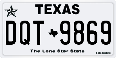 TX license plate DQT9869
