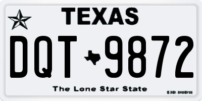 TX license plate DQT9872