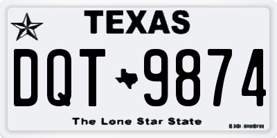 TX license plate DQT9874