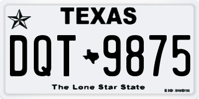 TX license plate DQT9875