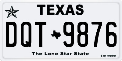 TX license plate DQT9876