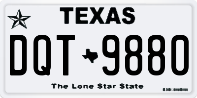 TX license plate DQT9880