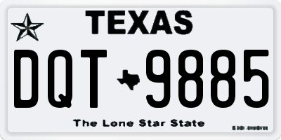 TX license plate DQT9885