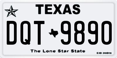 TX license plate DQT9890