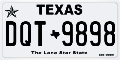 TX license plate DQT9898