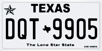 TX license plate DQT9905
