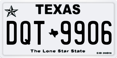 TX license plate DQT9906