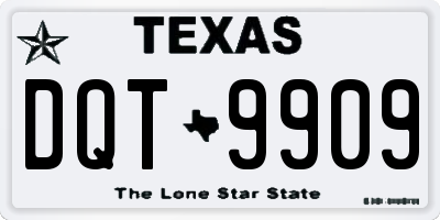 TX license plate DQT9909