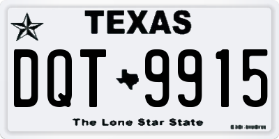 TX license plate DQT9915