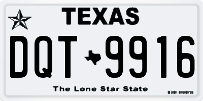 TX license plate DQT9916