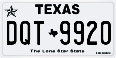 TX license plate DQT9920