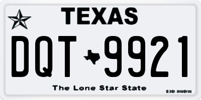 TX license plate DQT9921