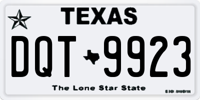 TX license plate DQT9923