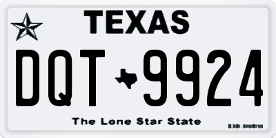 TX license plate DQT9924