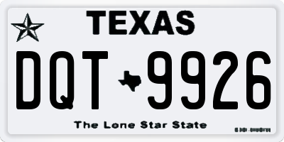 TX license plate DQT9926