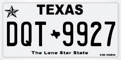 TX license plate DQT9927