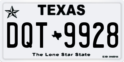 TX license plate DQT9928