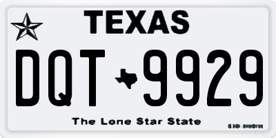 TX license plate DQT9929