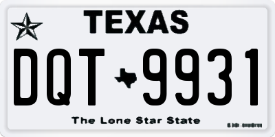 TX license plate DQT9931