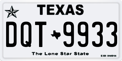 TX license plate DQT9933