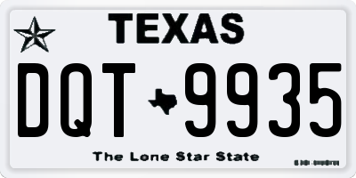 TX license plate DQT9935
