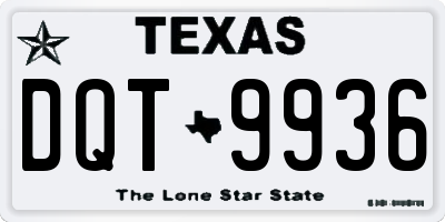 TX license plate DQT9936