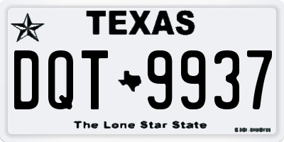 TX license plate DQT9937