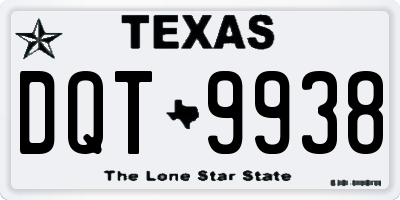 TX license plate DQT9938