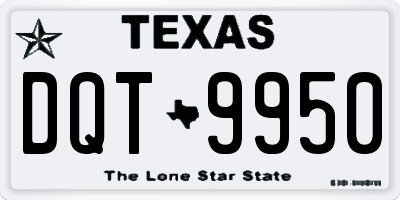 TX license plate DQT9950