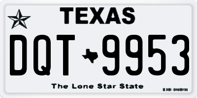TX license plate DQT9953